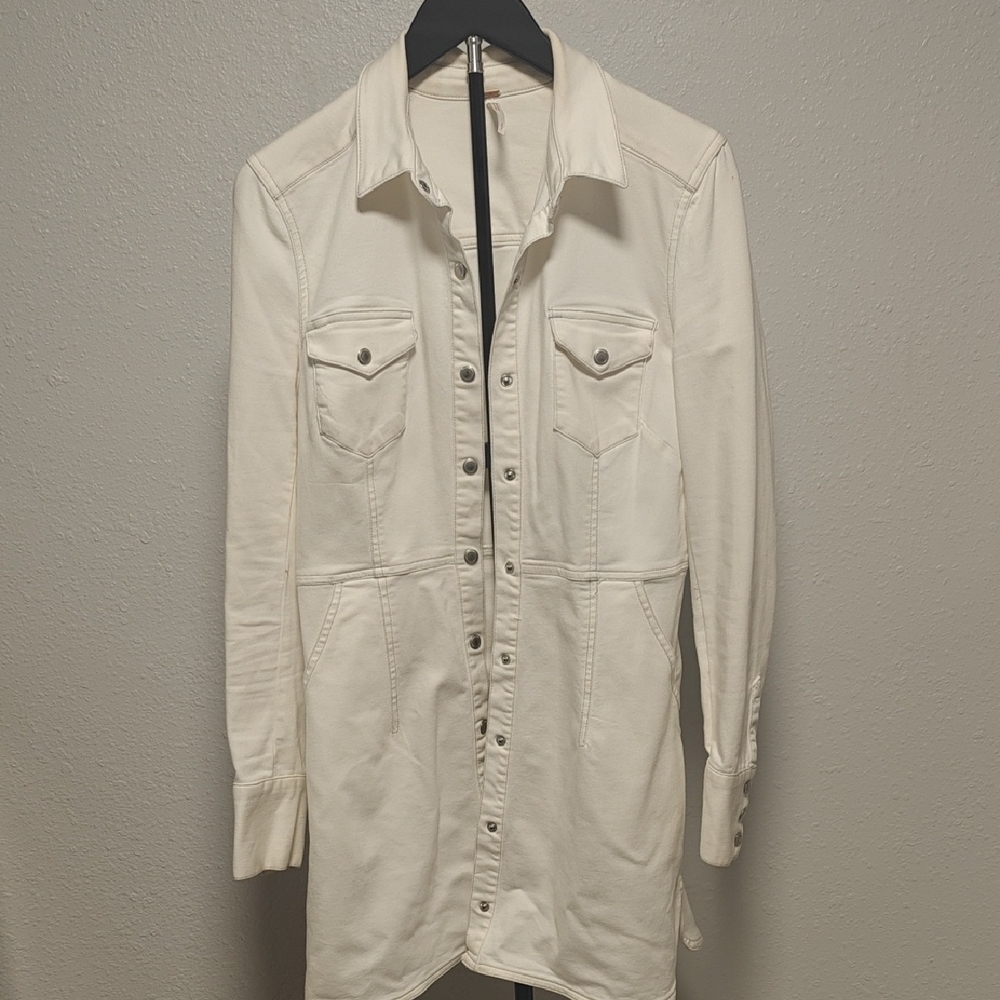 Cream Long Sleeve Button-Up Shirt